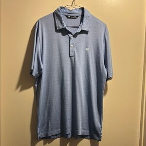 Travis Mathew Blue Polo Shirt Casual Short-Sleeved